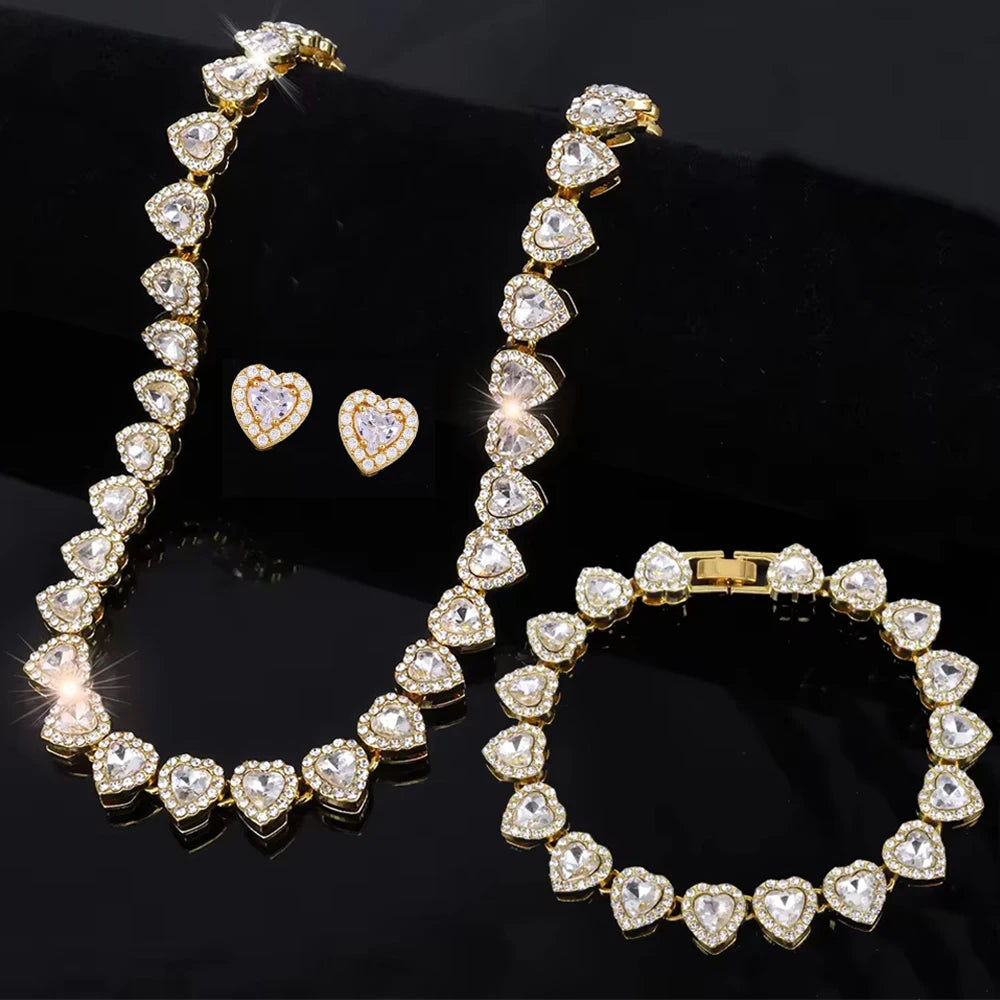 Heart Sparkle Necklace & Bracelet Collection