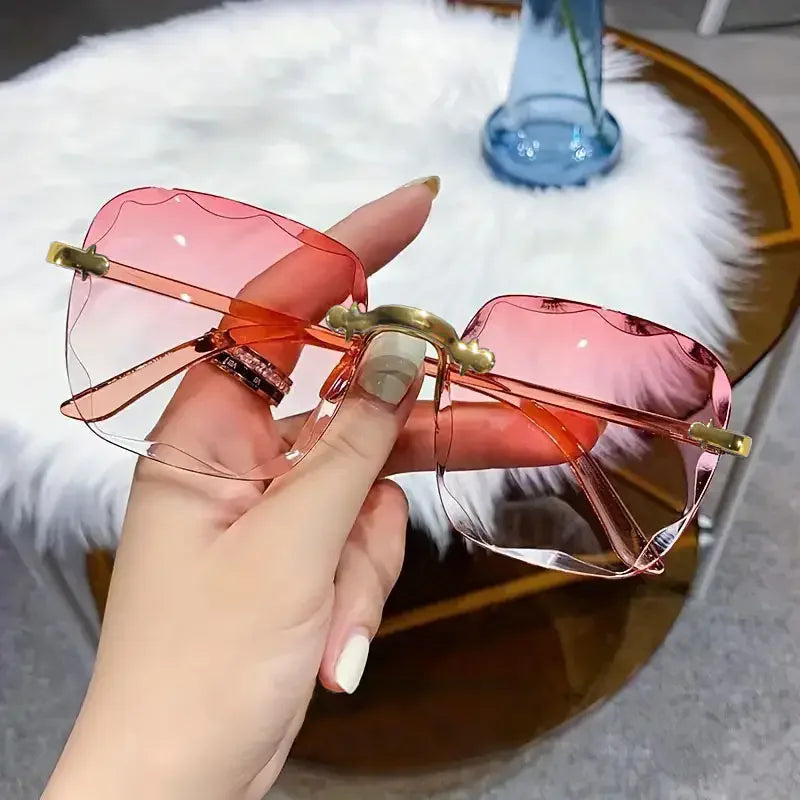 Three-Piece Rimless-Style Fashion Sunglasses Set