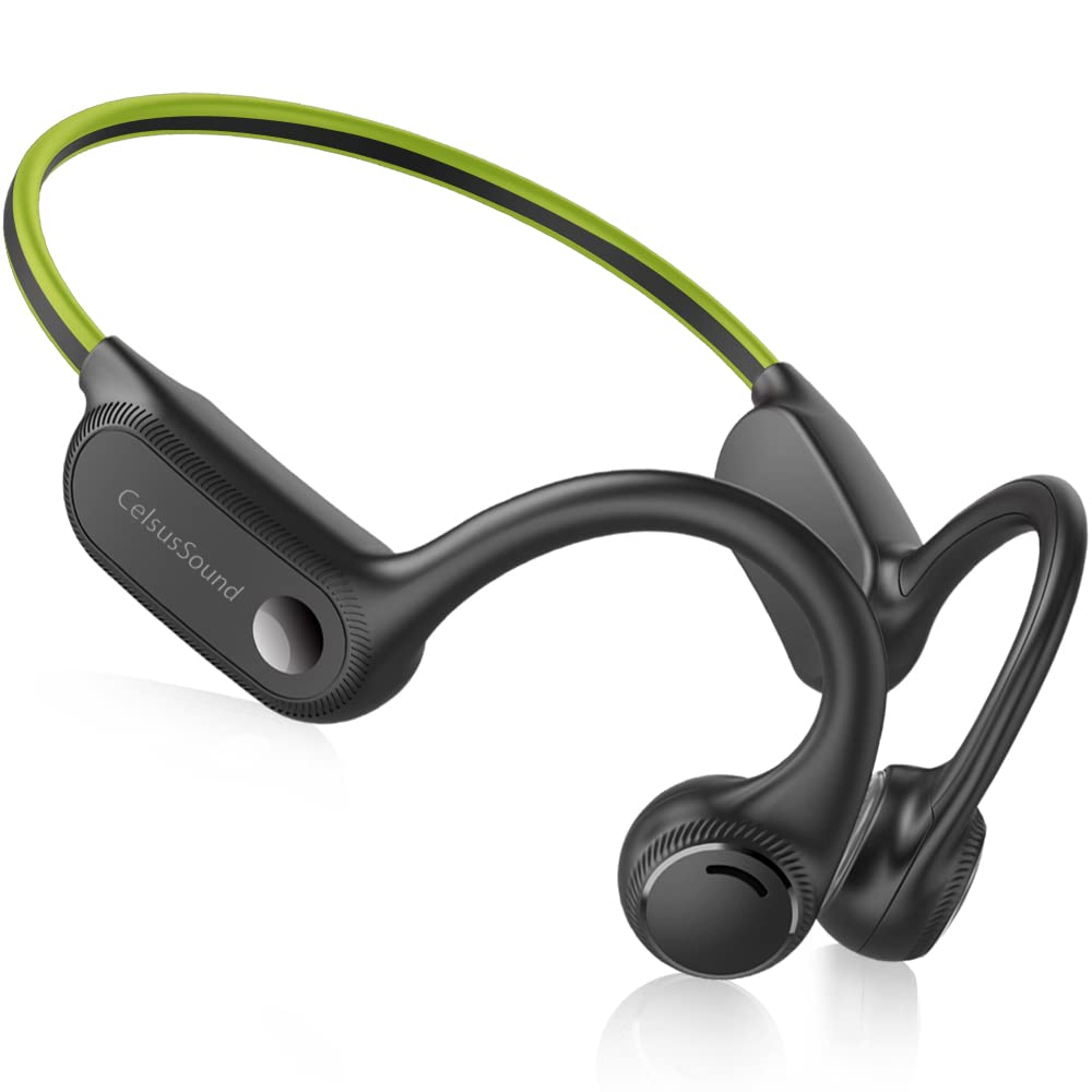 HCMOBI Bone Conduction Headphones 2024 Upgraded Open-Ear Wireless Bluetooth Sports Headphones with Mic 10Hr Playtime Bluetooth 5.2 Wireless Earphones Waterproof for Running Biking Gym (Green)