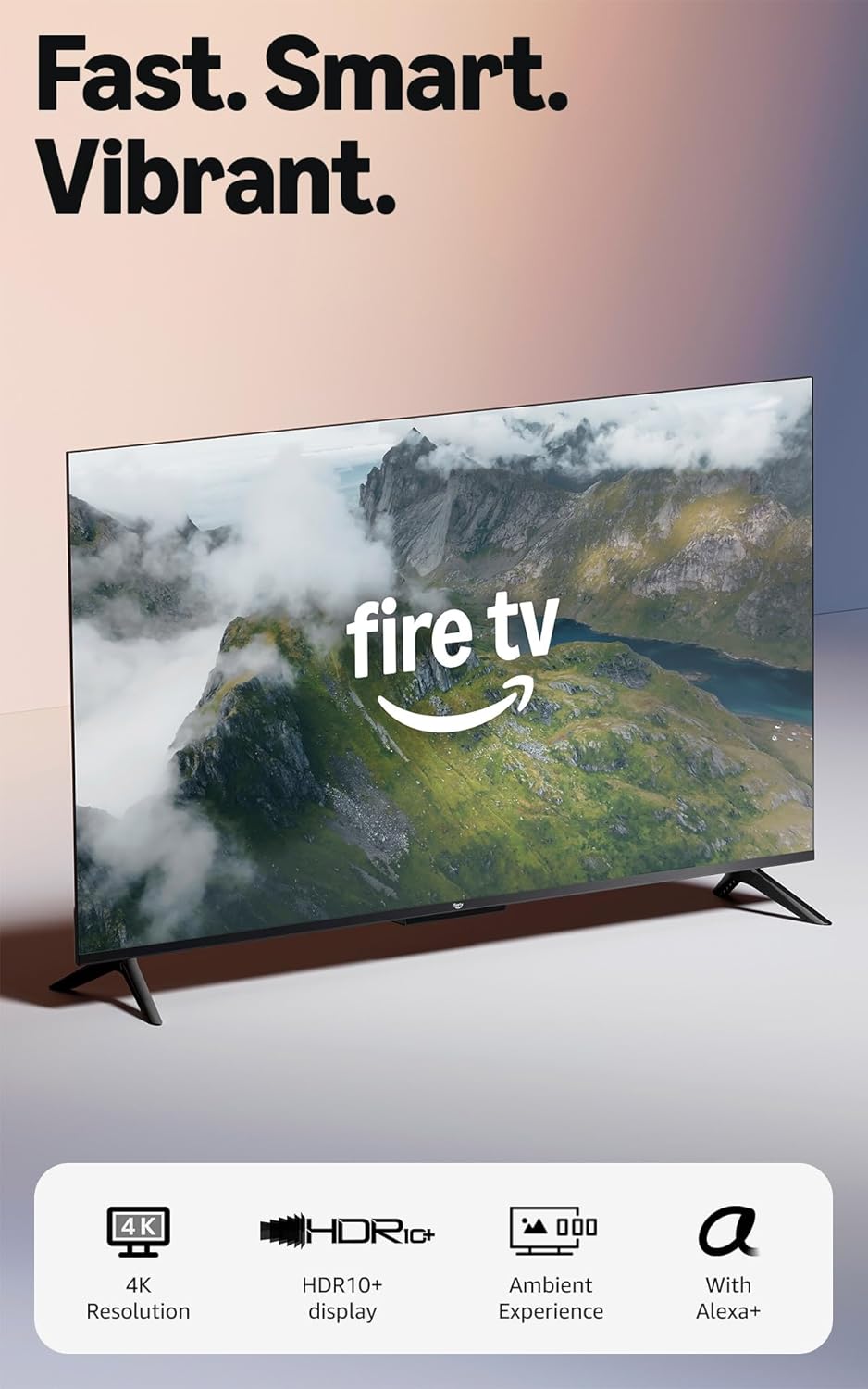 Amazon Fire TV 50" 4-Series (newest model), 4K Ultra HD smart TV with Alexa Remote, HDR10+, fast processor, Dolby Audio, Ambient Experience, free and live TV, find shows faster with Alexa+