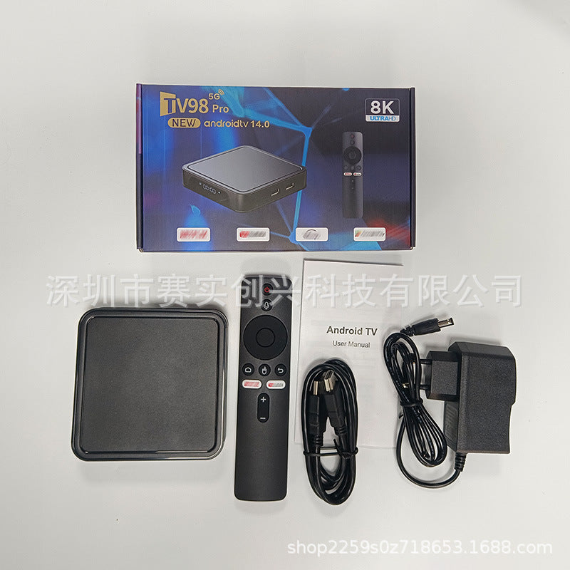 TV98 Pro Android 14 ATV Box with 5G WiFi & Bluetooth
