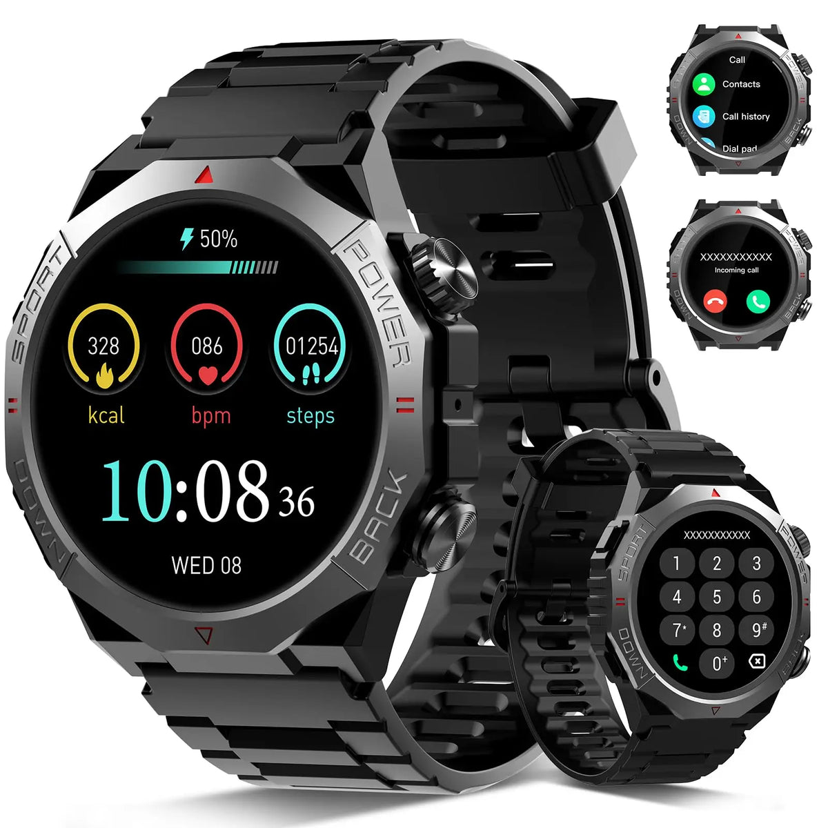 Military Smartwatch for Men – 1.39" HD Touchscreen