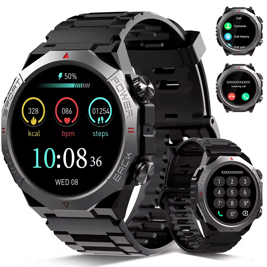Military Smartwatch for Men – 1.39" HD Touchscreen