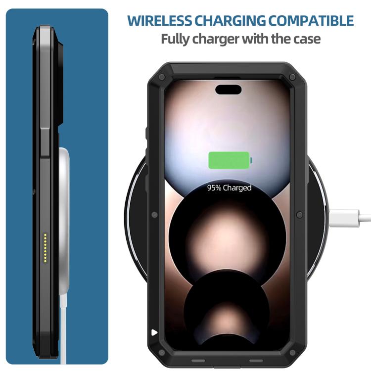 For iPhone 17 Pro RedPepper Triple-proof Metal Phone Case(Black)