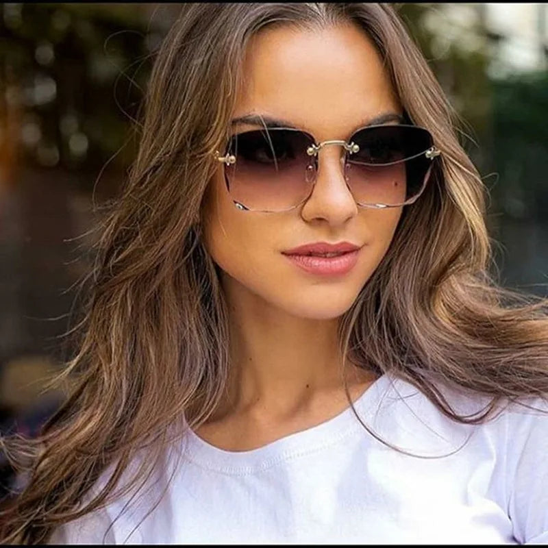 Three-Piece Rimless-Style Fashion Sunglasses Set