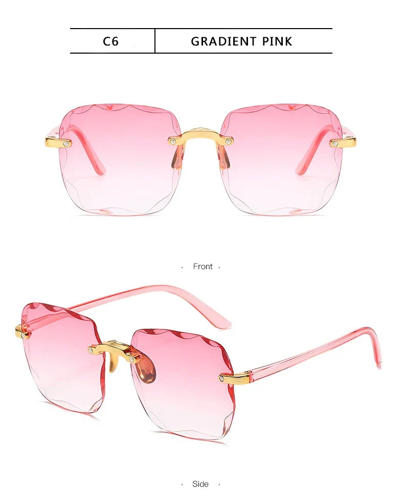 Three-Piece Rimless-Style Fashion Sunglasses Set
