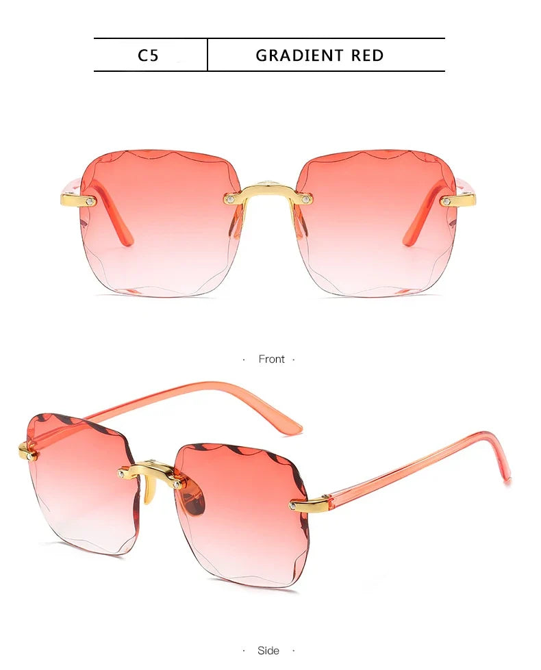 Three-Piece Rimless-Style Fashion Sunglasses Set