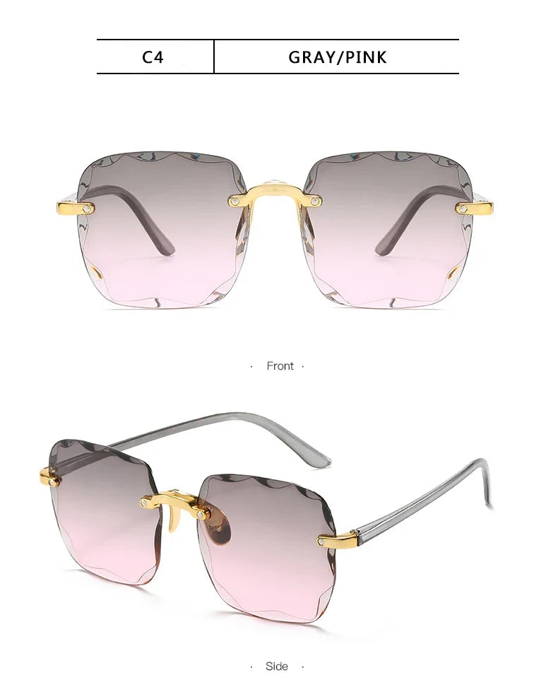 Three-Piece Rimless-Style Fashion Sunglasses Set