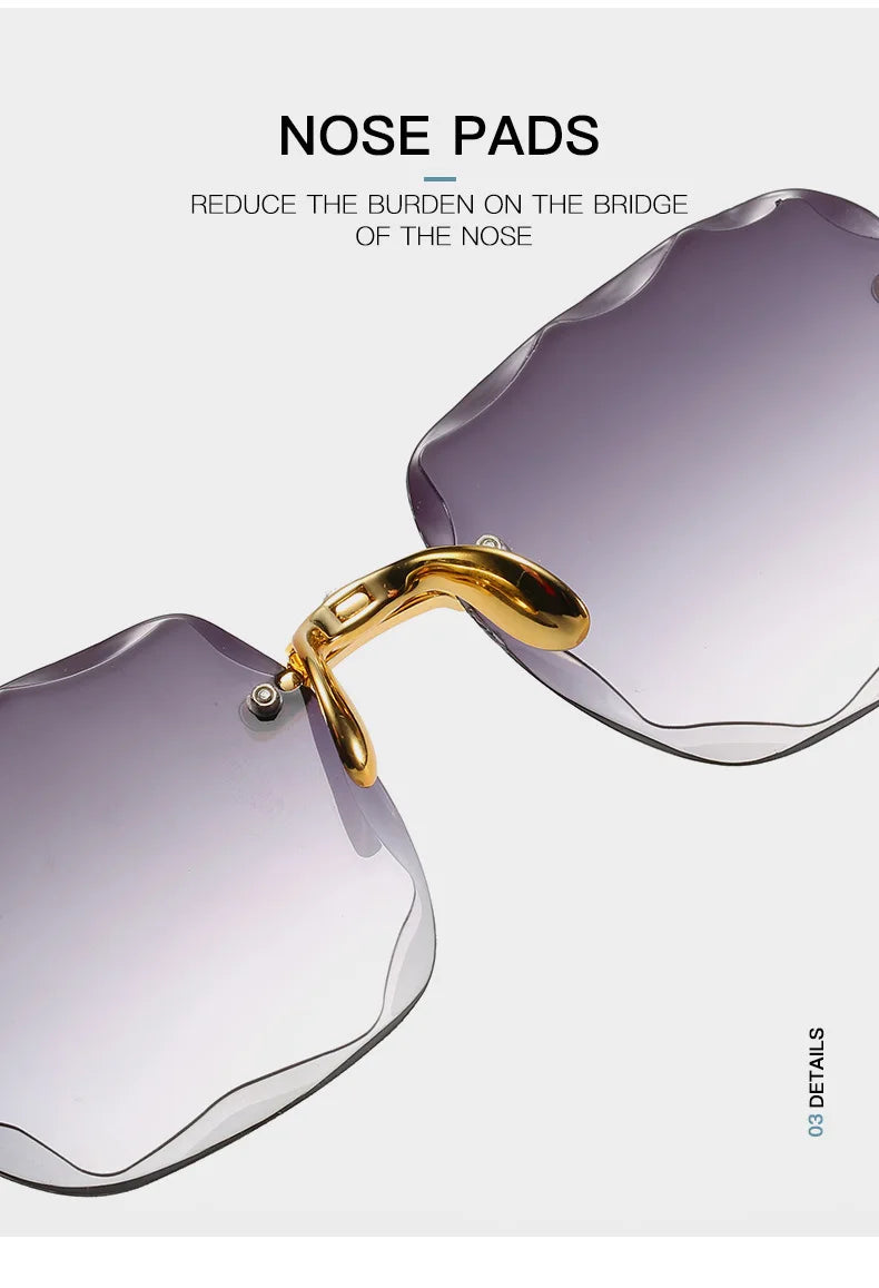 Three-Piece Rimless-Style Fashion Sunglasses Set