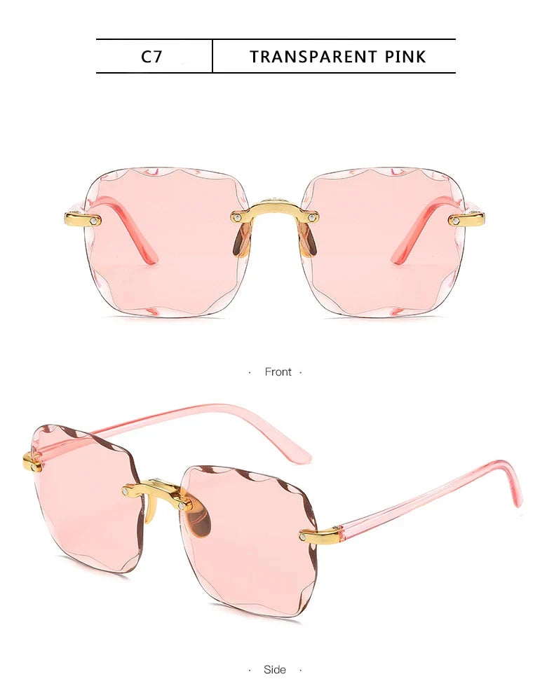 Three-Piece Rimless-Style Fashion Sunglasses Set