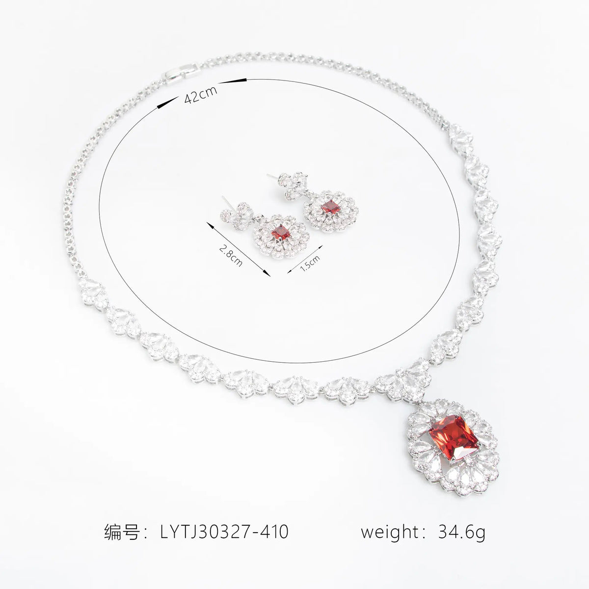 Luxury Yellow Gemstone Floral Necklace Set for Women – Marquise Crystal Jewelry with Matching Earrings