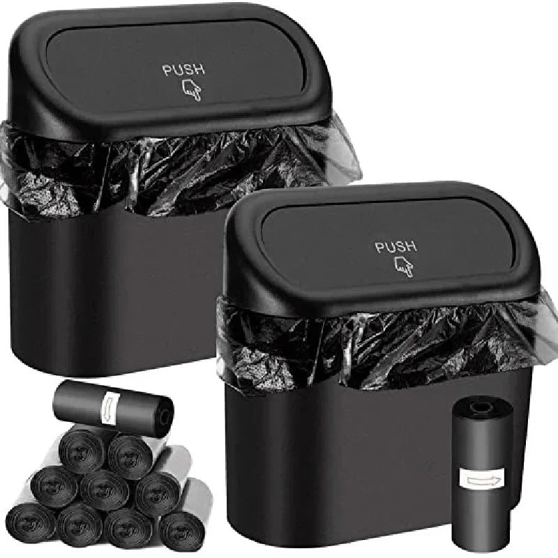 Mini Car Trash Can with Press-Open Lid