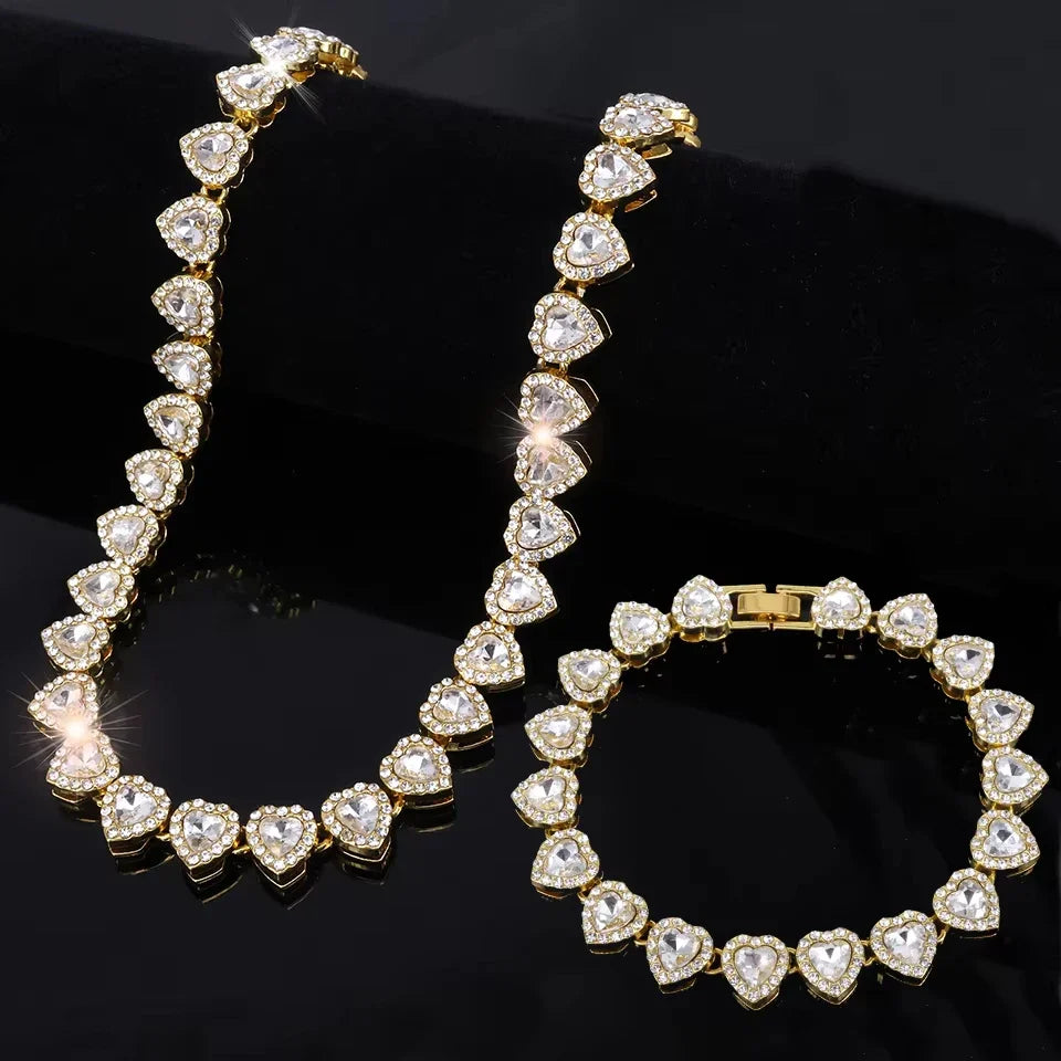 Heart Sparkle Necklace & Bracelet Collection