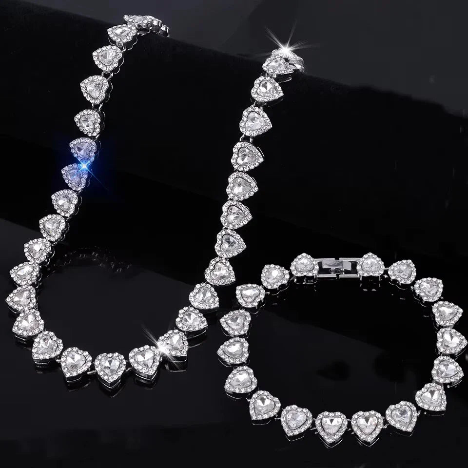 Heart Sparkle Necklace & Bracelet Collection