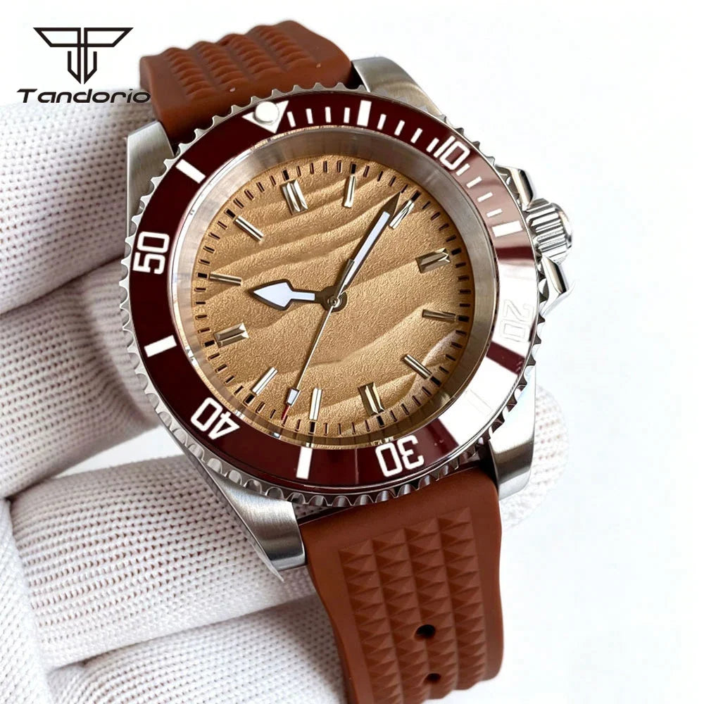 40MM Sand Dune Submariner Mod Tandorio TD266S Sapphire For  Miyota 8215/NH35/2824 Movt 10ATM