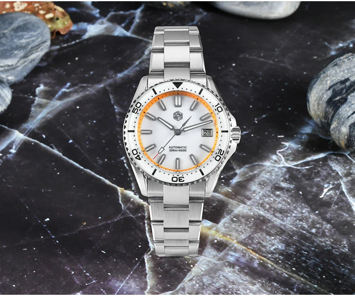 San Martin 39mm Full Lume Enamel Dial NH35 Dive Watch — 200M SN0129