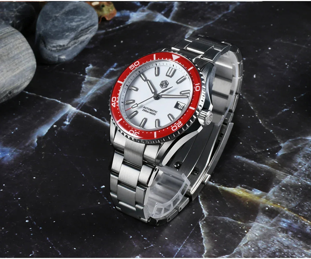 San Martin 39mm Full Lume Enamel Dial NH35 Dive Watch — 200M SN0129