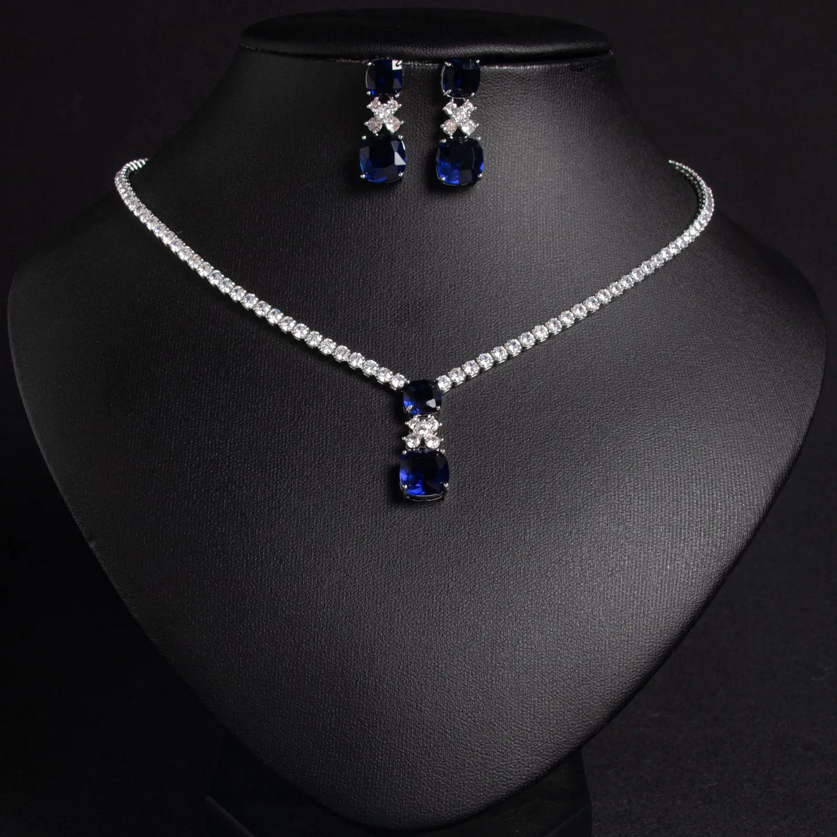 Luxury Yellow Gemstone Floral Necklace Set for Women – Marquise Crystal Jewelry with Matching Earrings