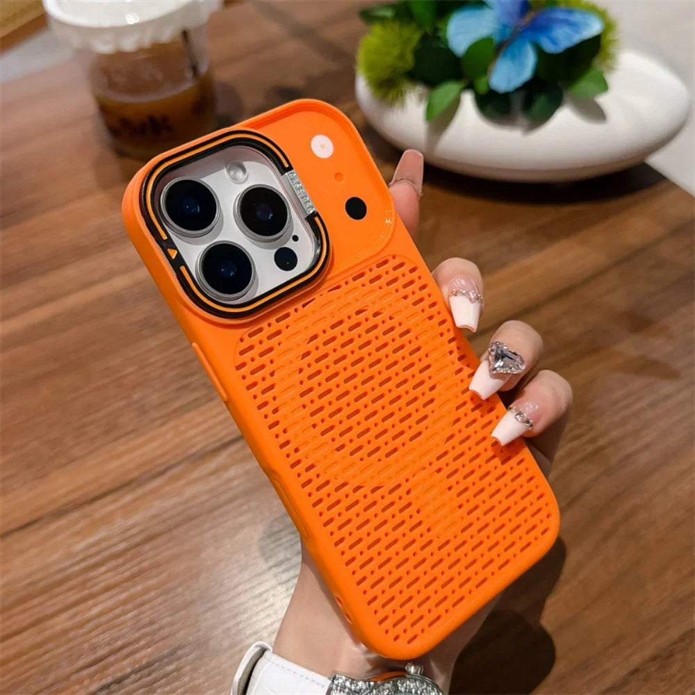 For Magsafe Magnetic Heat Dissipation Lens Holder Case For iPhone