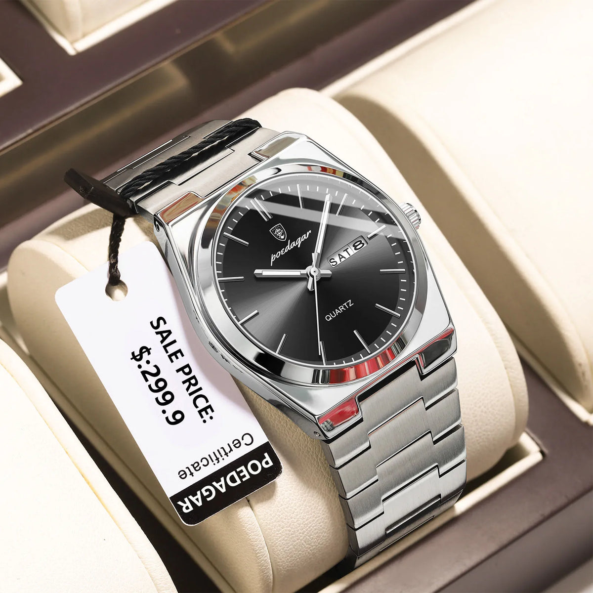 Men watch stainless steel casual fashion waterproof luminous