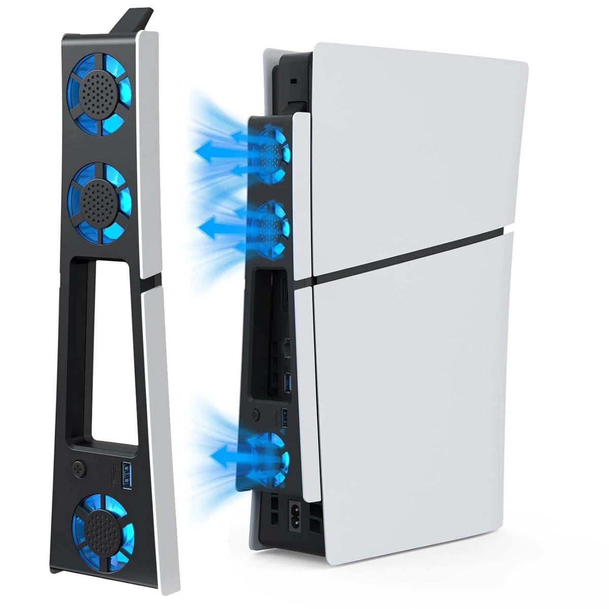 For PS5 Slim Silent Enhanced Cooling Fan 2 Gears Efficient Console Cooling Fan Cooler with LED Light For Sony PlayStation 5 Slim
