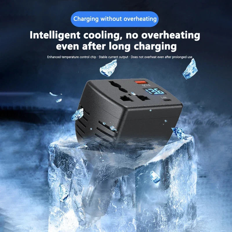 2025 150W 12V to 220V Car Power Inverter with USB Charger