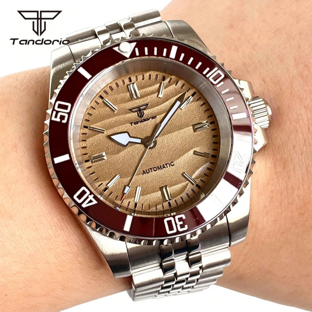40MM Sand Dune Submariner Mod Tandorio TD266S Sapphire For  Miyota 8215/NH35/2824 Movt 10ATM