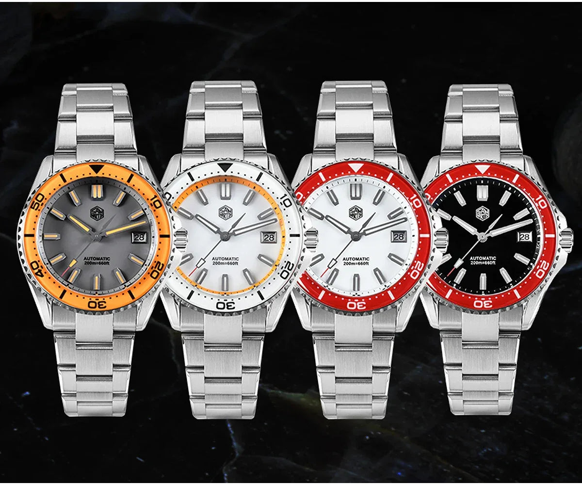 San Martin 39mm Full Lume Enamel Dial NH35 Dive Watch — 200M SN0129
