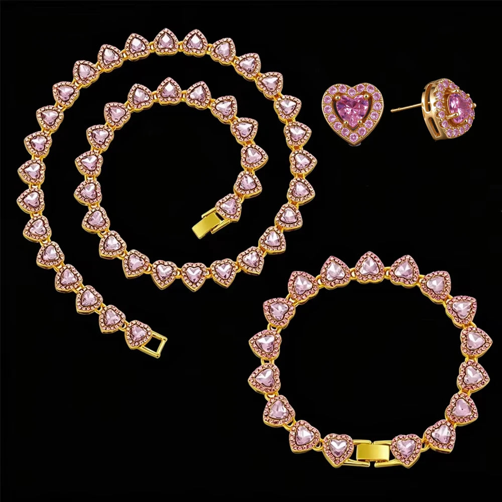 Heart Sparkle Necklace & Bracelet Collection
