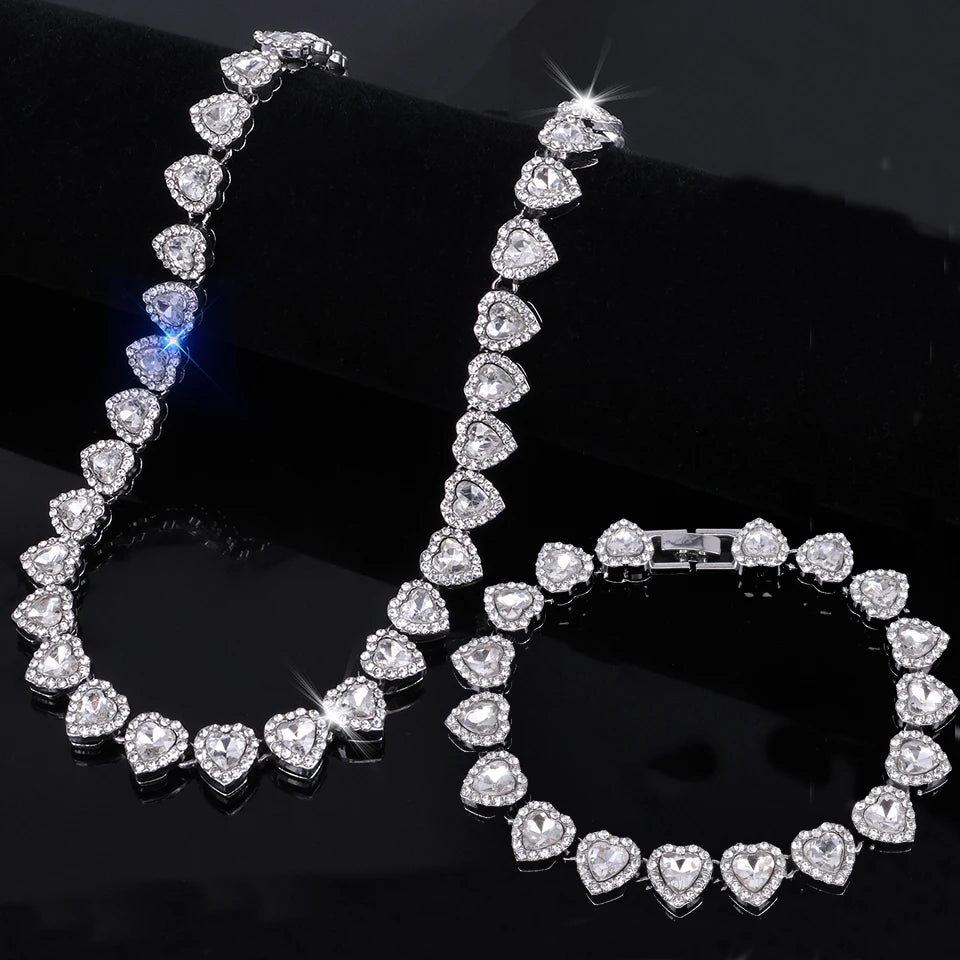 Heart Sparkle Necklace & Bracelet Collection