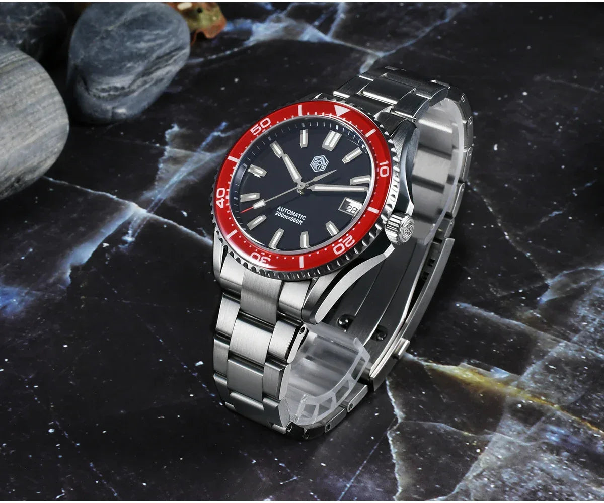San Martin 39mm Full Lume Enamel Dial NH35 Dive Watch — 200M SN0129