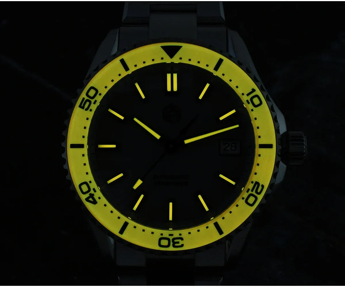 San Martin 39mm Full Lume Enamel Dial NH35 Dive Watch — 200M SN0129