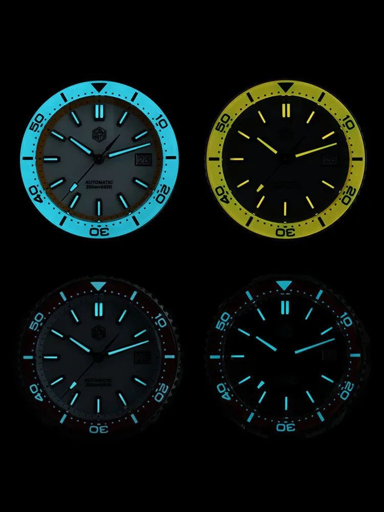 San Martin 39mm Full Lume Enamel Dial NH35 Dive Watch — 200M SN0129