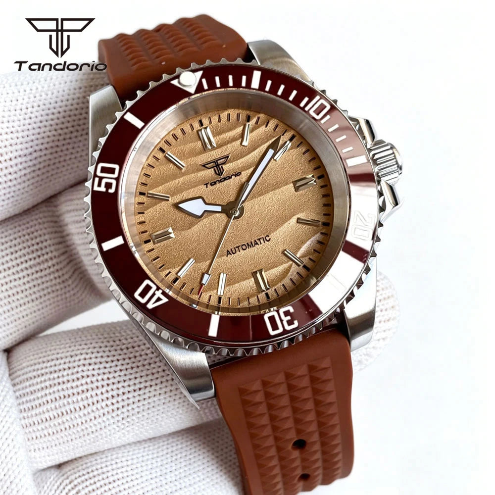 40MM Sand Dune Submariner Mod Tandorio TD266S Sapphire For  Miyota 8215/NH35/2824 Movt 10ATM