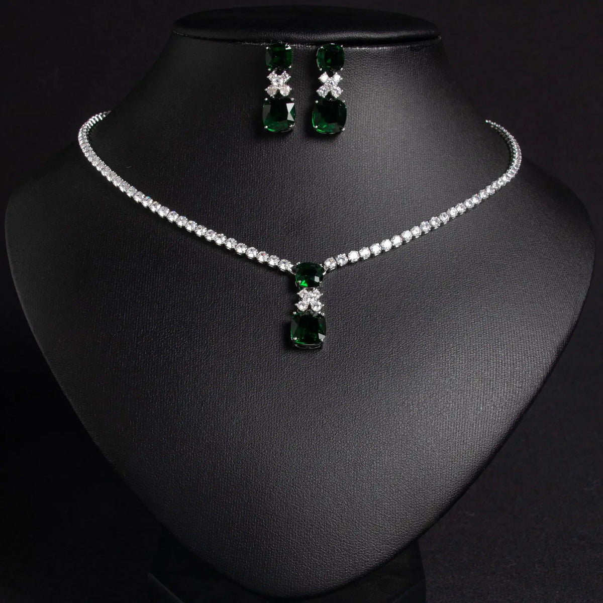 Luxury Yellow Gemstone Floral Necklace Set for Women – Marquise Crystal Jewelry with Matching Earrings