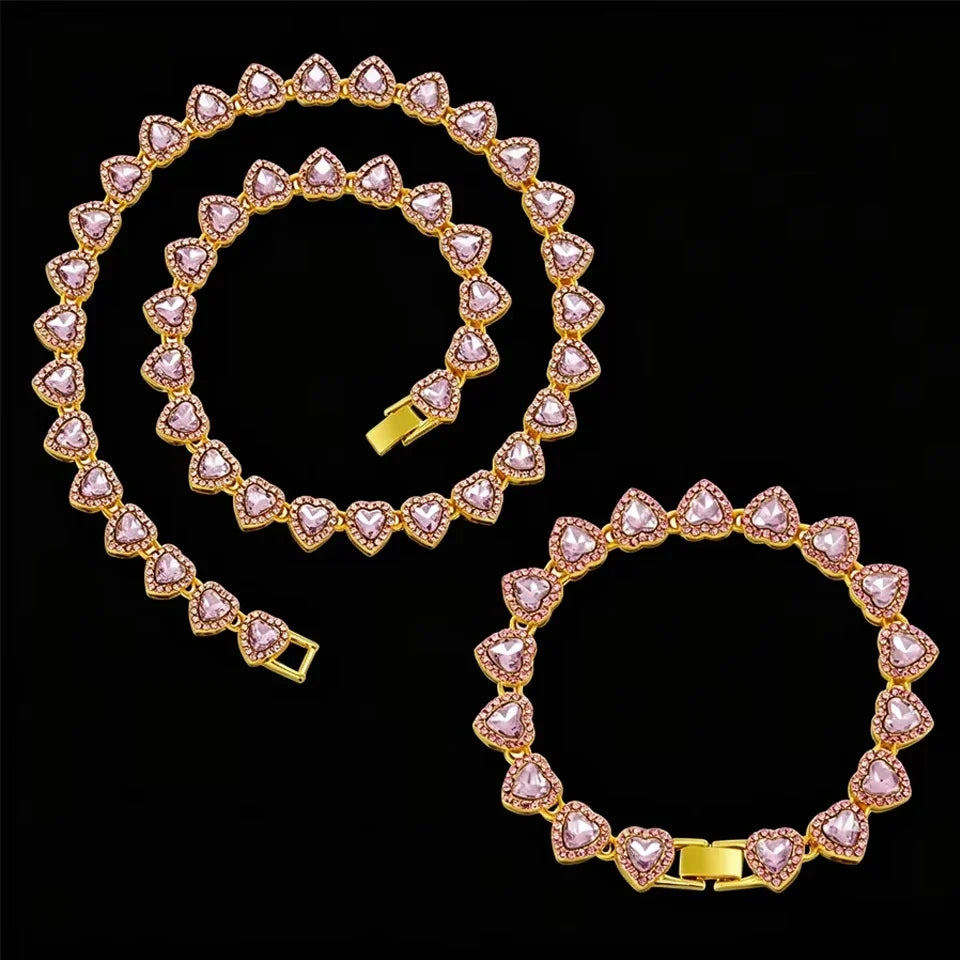 Heart Sparkle Necklace & Bracelet Collection