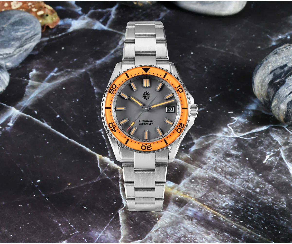 San Martin 39mm Full Lume Enamel Dial NH35 Dive Watch — 200M SN0129
