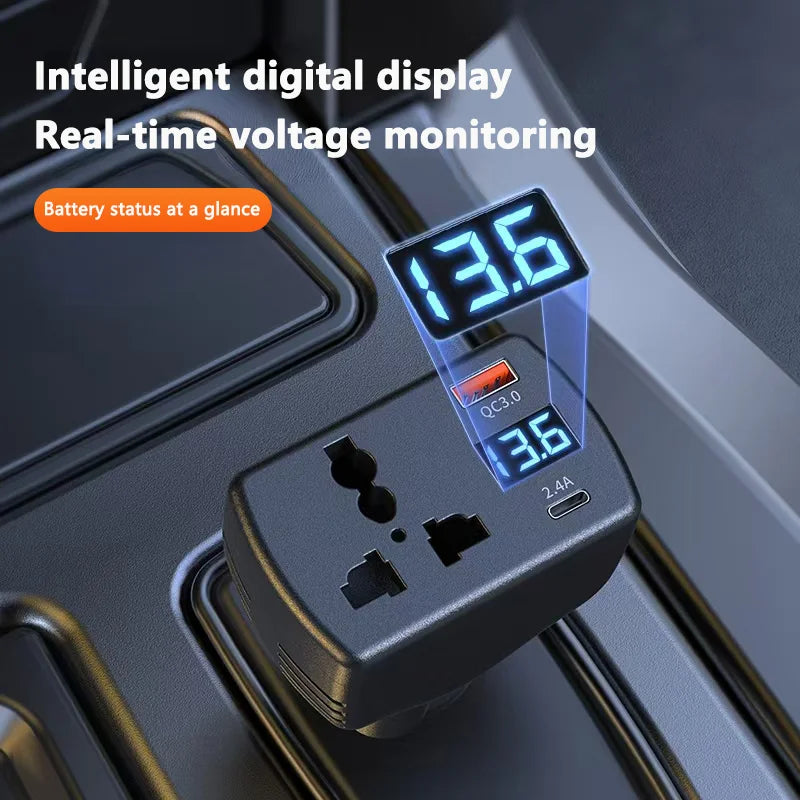 2025 150W 12V to 220V Car Power Inverter with USB Charger