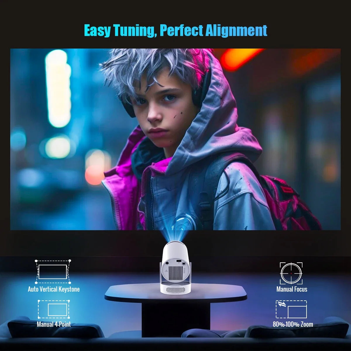 Magcubic HY300 Pro+ 720P Mini Projector with WiFi 6