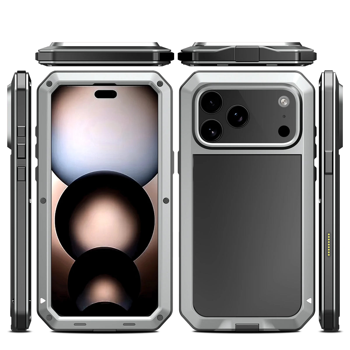 For iPhone 17 Pro RedPepper Triple-proof Metal Phone Case(Black)