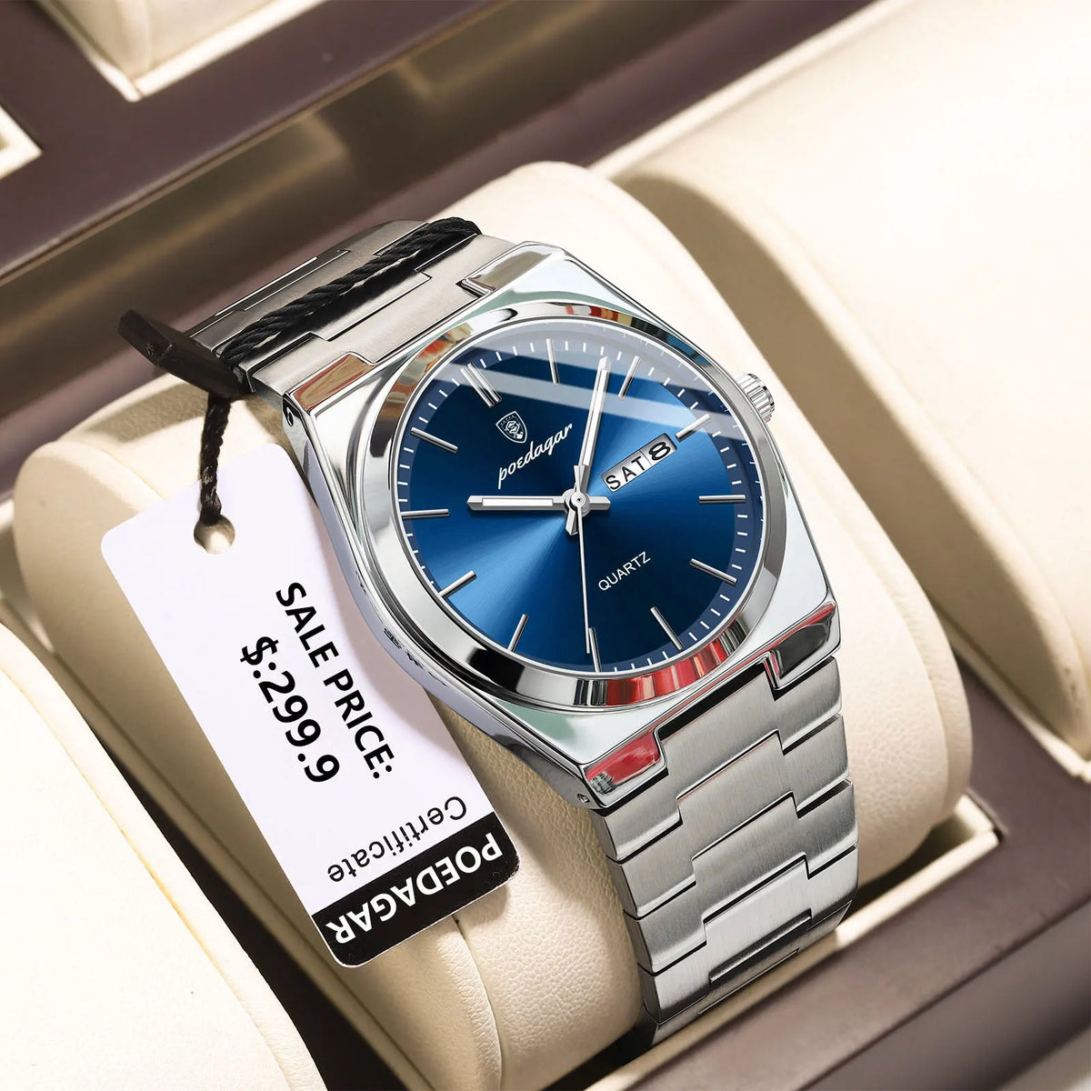 Men watch stainless steel casual fashion waterproof luminous