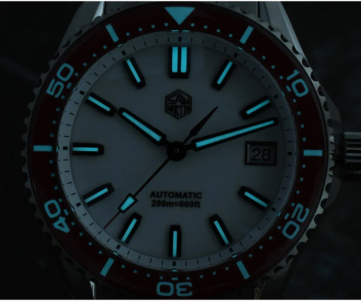 San Martin 39mm Full Lume Enamel Dial NH35 Dive Watch — 200M SN0129