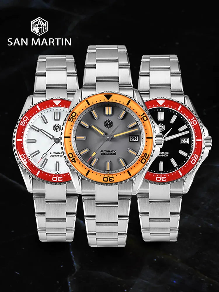 San Martin 39mm Full Lume Enamel Dial NH35 Dive Watch — 200M SN0129