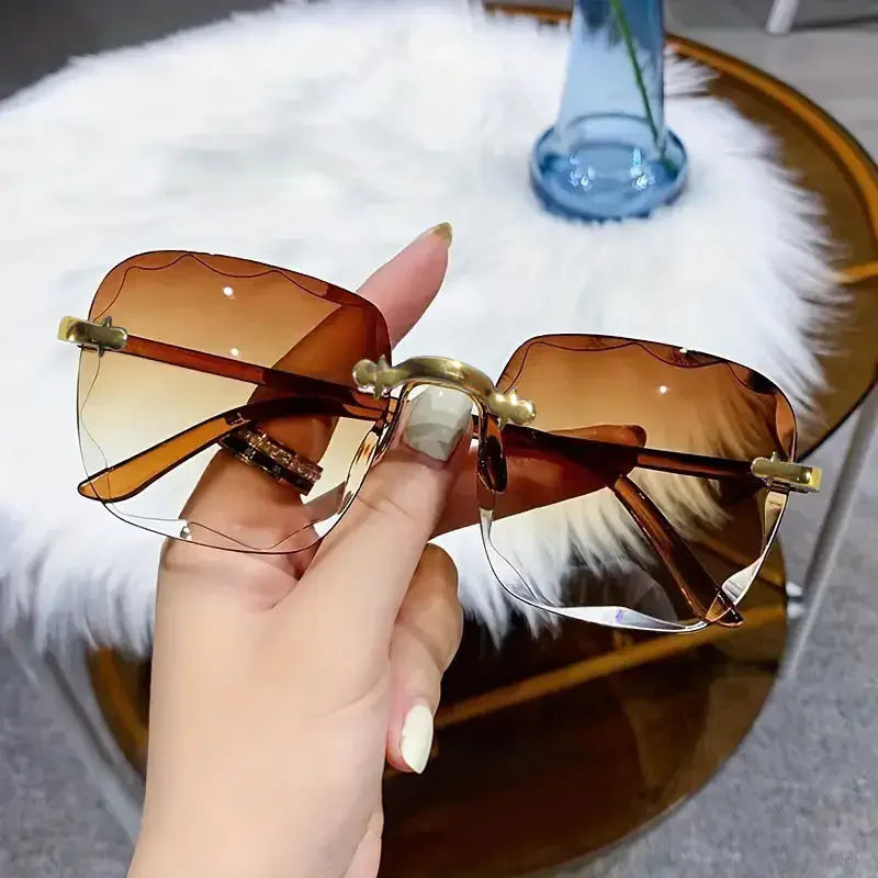Three-Piece Rimless-Style Fashion Sunglasses Set