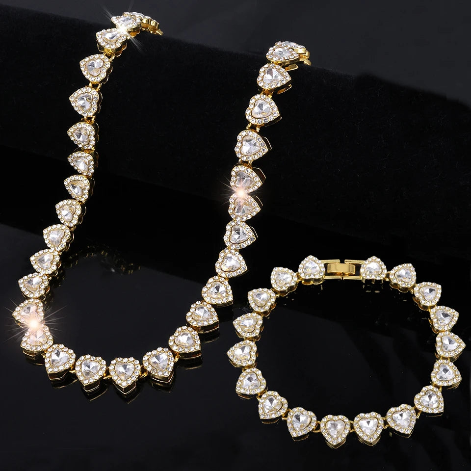 Heart Sparkle Necklace & Bracelet Collection