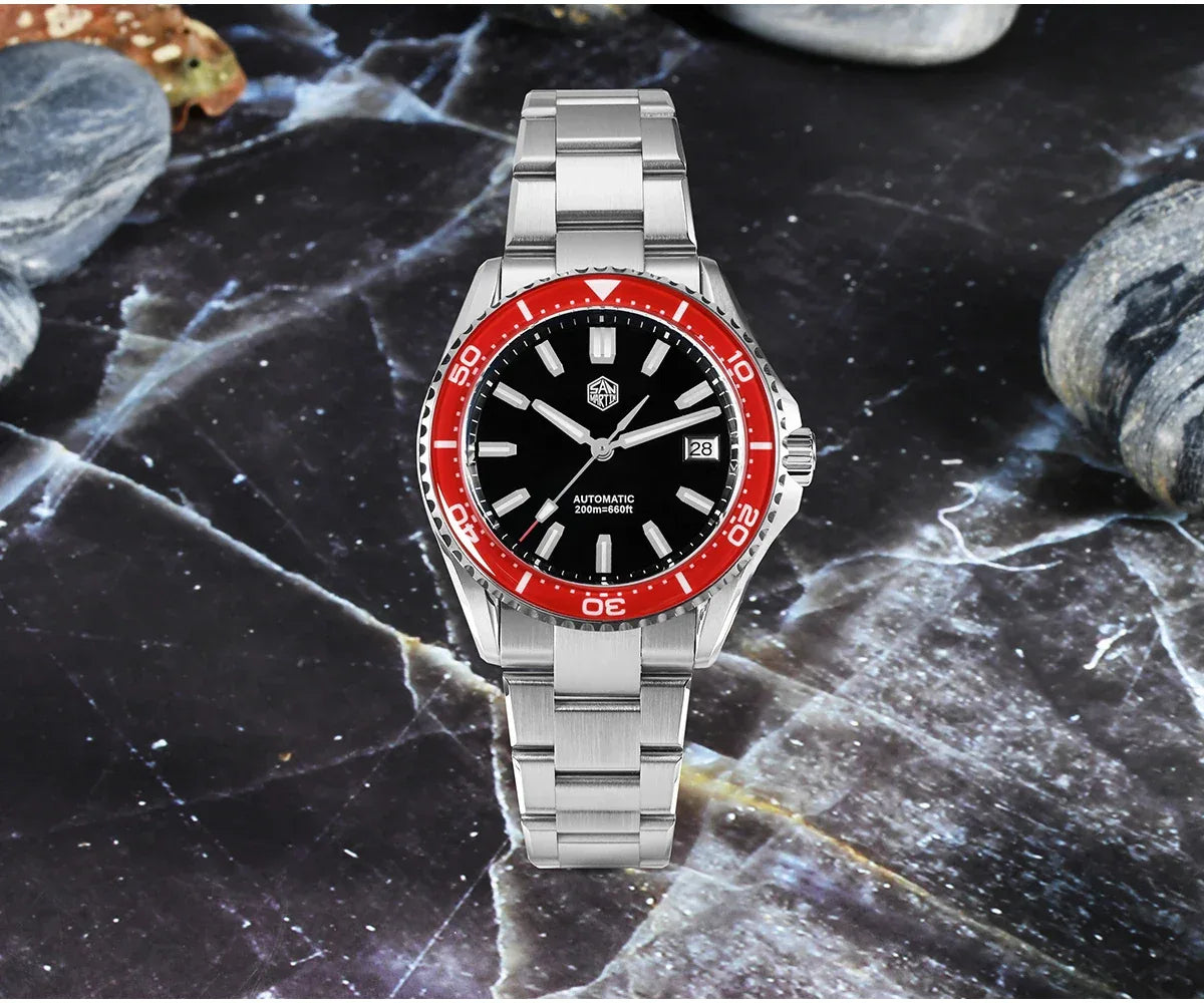 San Martin 39mm Full Lume Enamel Dial NH35 Dive Watch — 200M SN0129