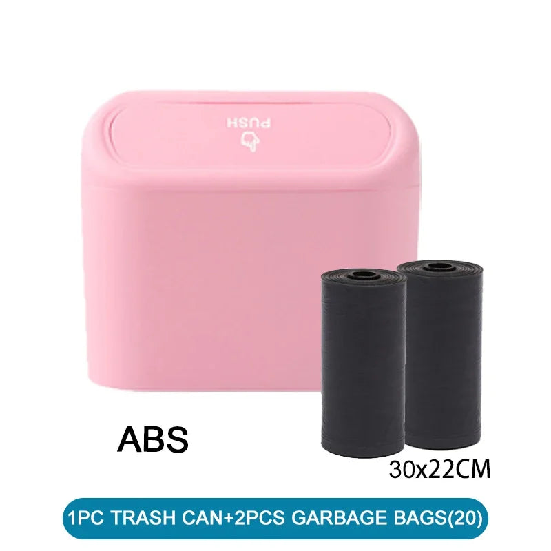 Mini Car Trash Can with Press-Open Lid