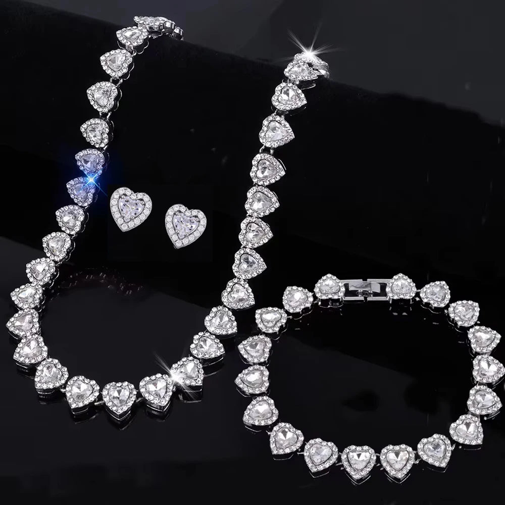 Heart Sparkle Necklace & Bracelet Collection