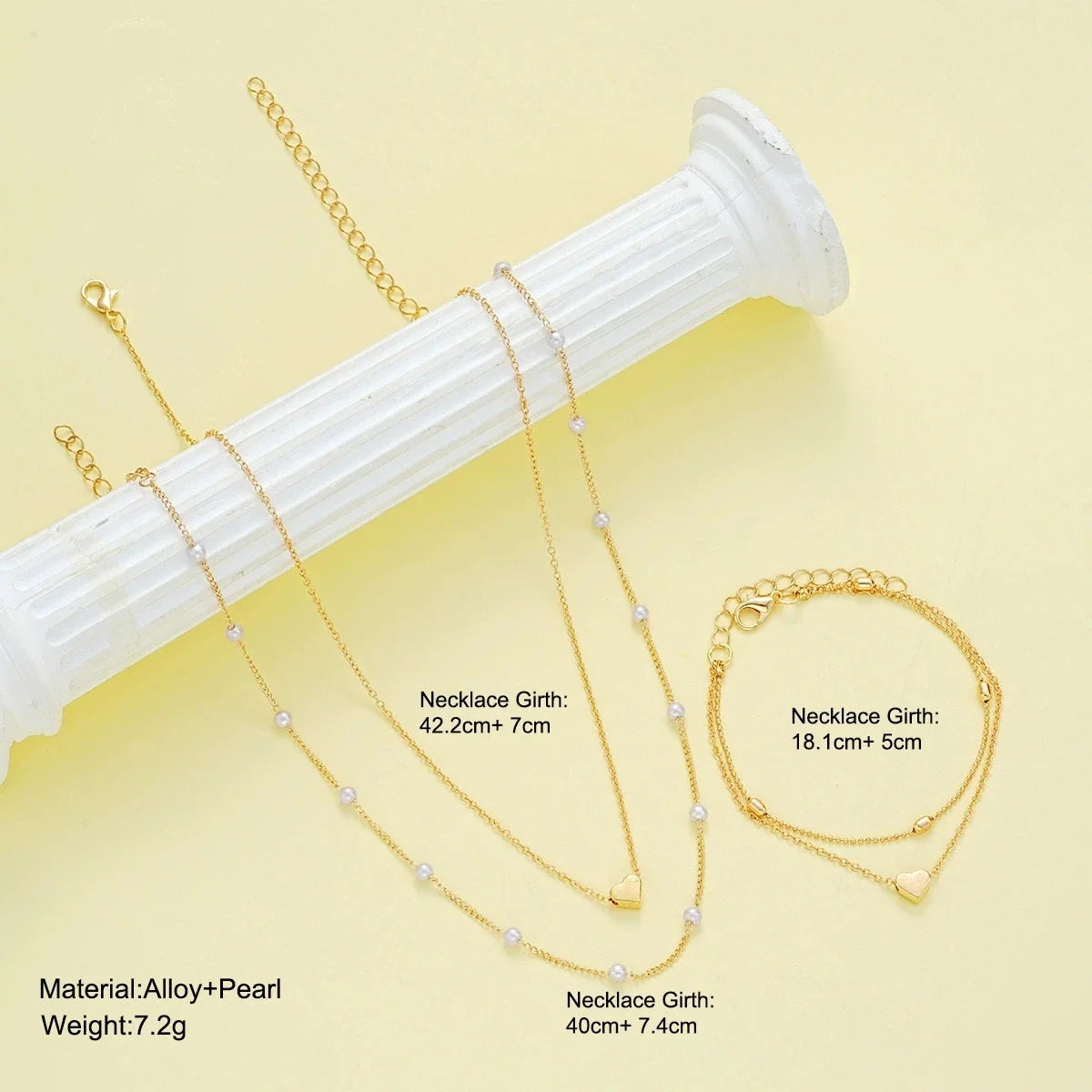 Pearl Heart Jewelry Set
