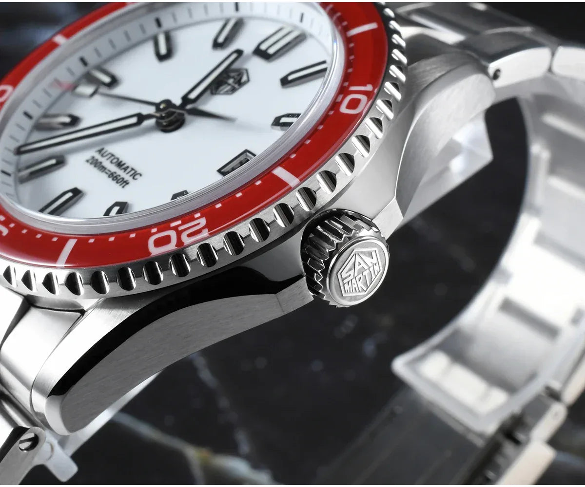 San Martin 39mm Full Lume Enamel Dial NH35 Dive Watch — 200M SN0129